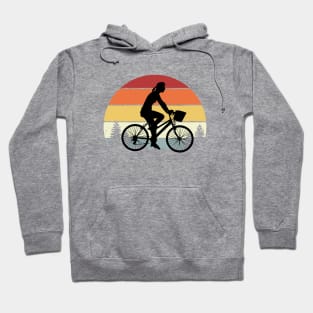 Cyclist vintage retro sunset style Hoodie